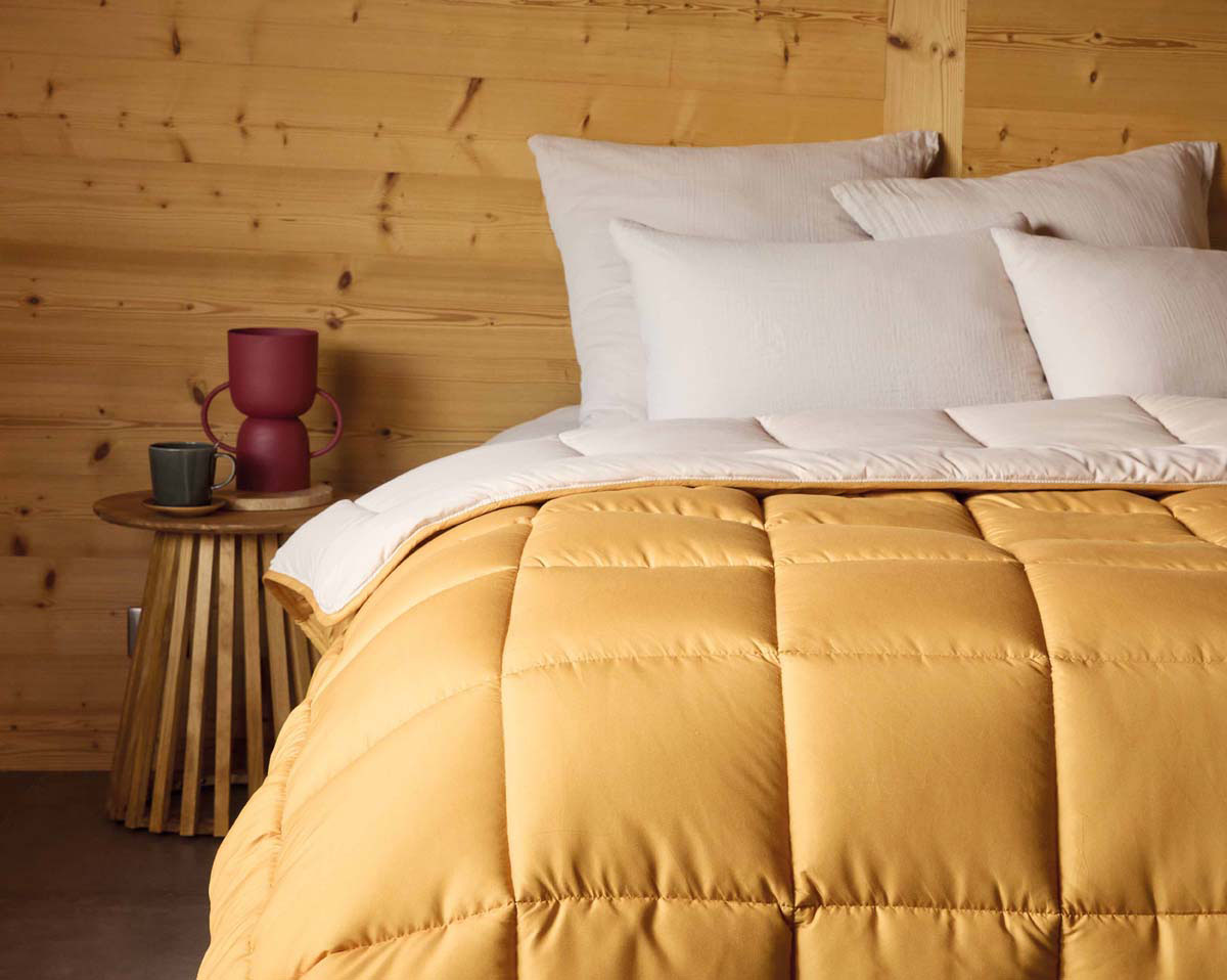 Couette légère COCOON BICOLORE Miel Galet