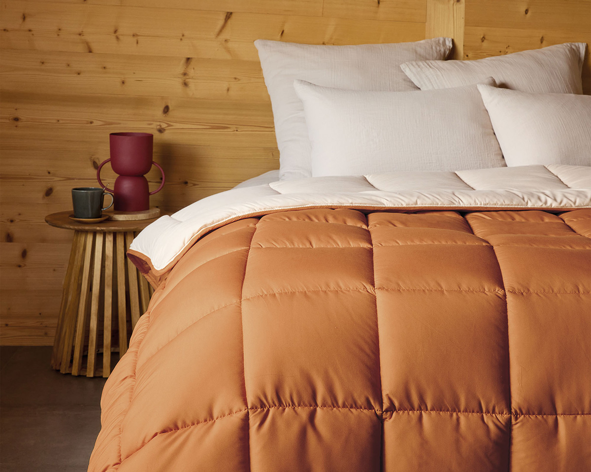 Couette légère COCOON BICOLORE Ocre Galet