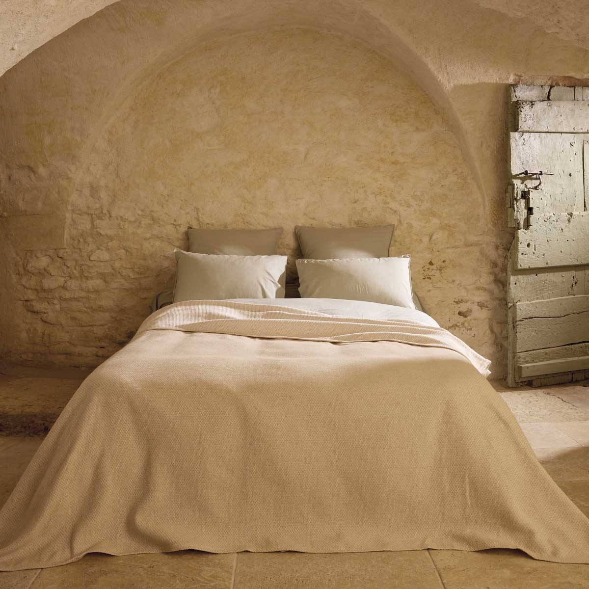 Dessus de lit tissé CABOURG Naturel