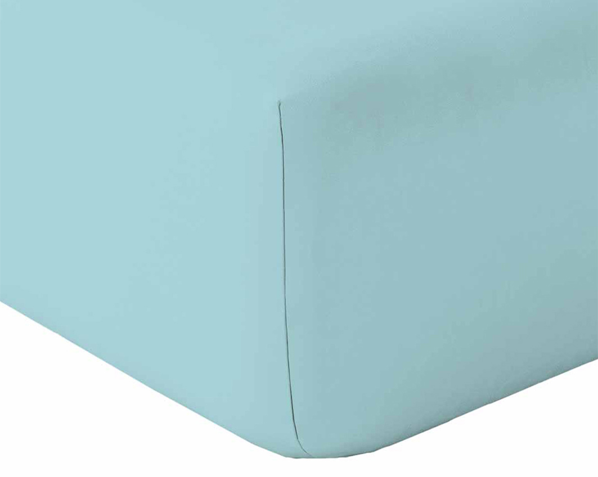 Drap housse ALABAMA Bleu Glacier