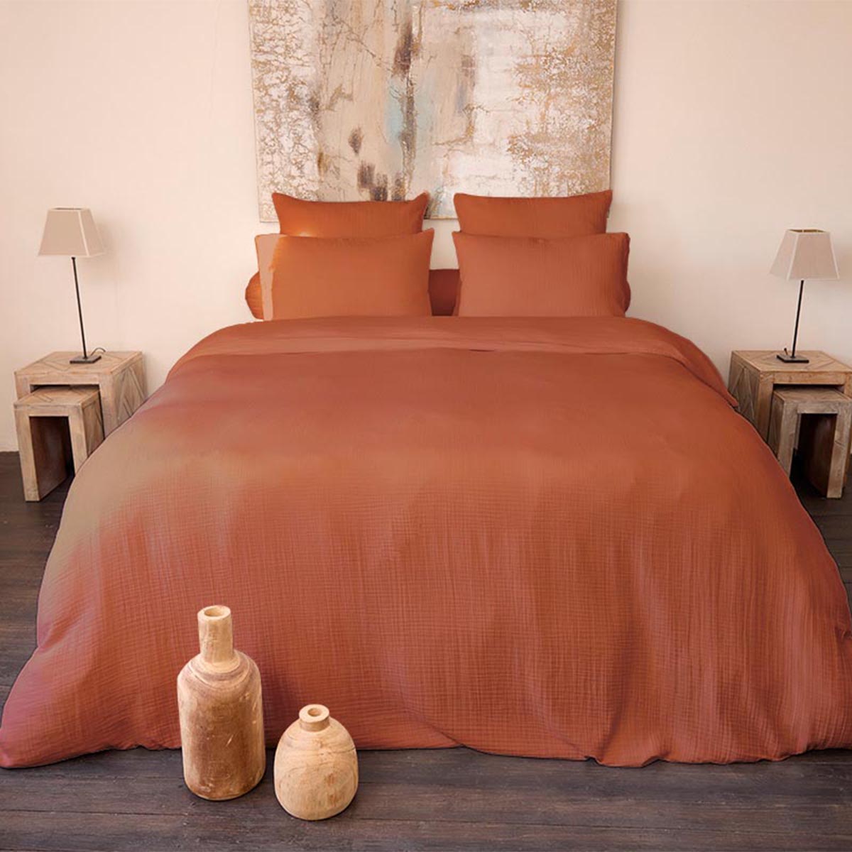 Drap housse CASSIS Terracotta