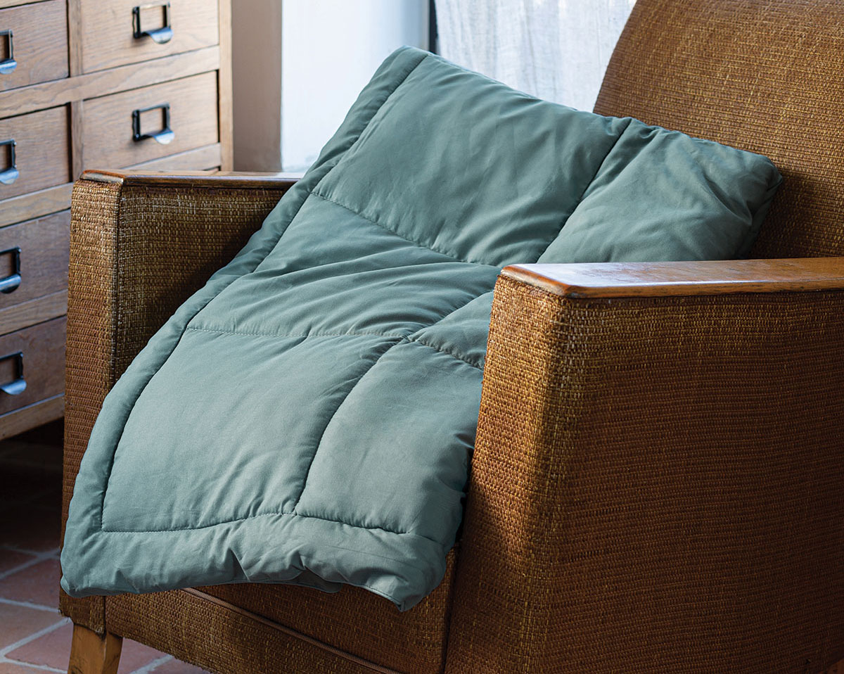 Dessus de lit  LAZY Bleu Orage