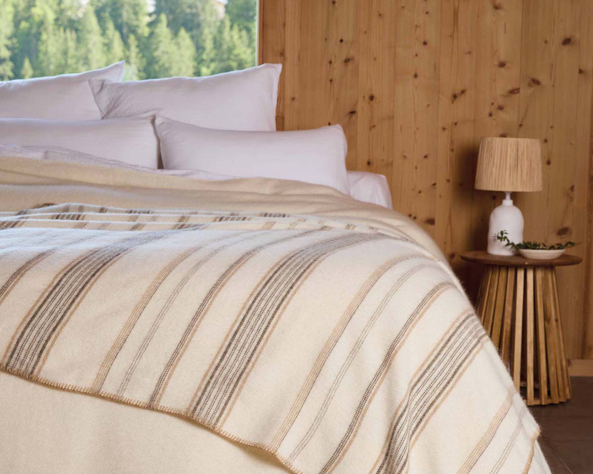 Plaid BAYONNE Naturel Caramel