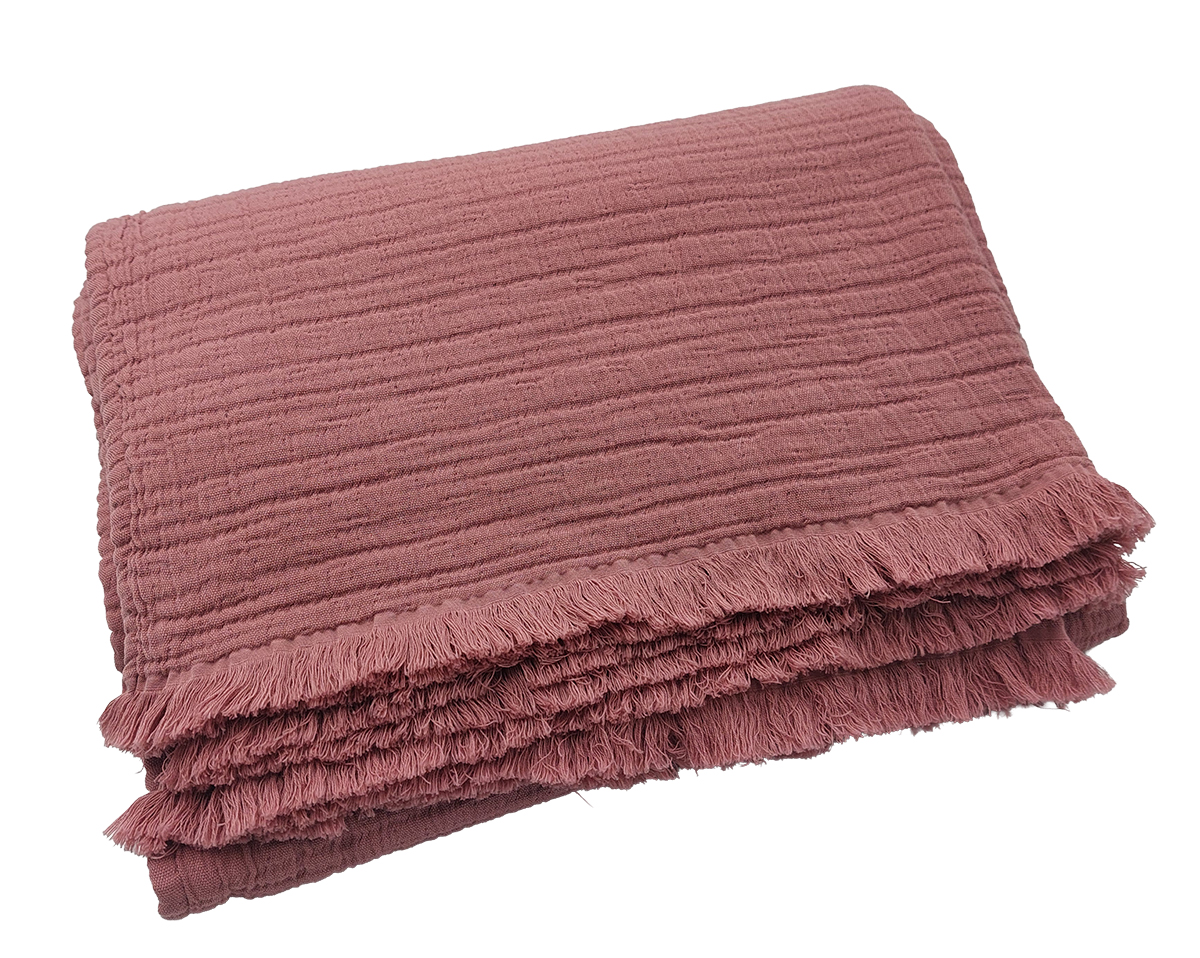 Plaid BREHAT Rose glacé