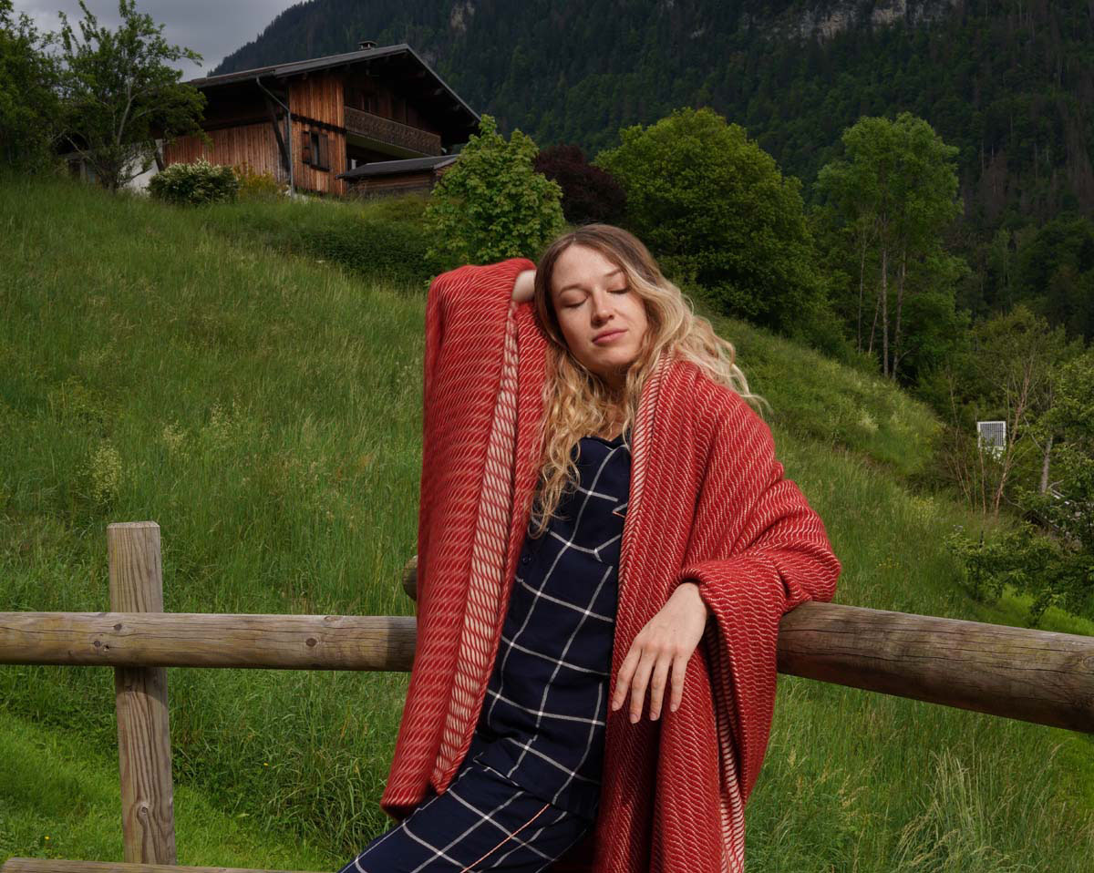 Maxi plaid EVIAN Vermillon